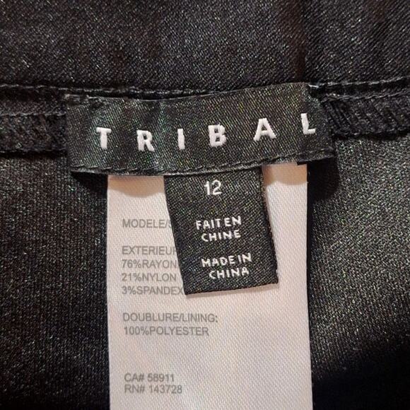 Tribal Pull On Skirt Skort Women's 12 Black Basic Classic Simple Minimalist Mini - Picture 2 of 12